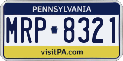 PA license plate MRP8321