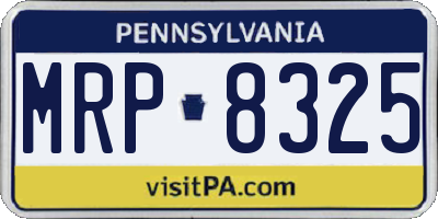PA license plate MRP8325