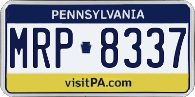 PA license plate MRP8337