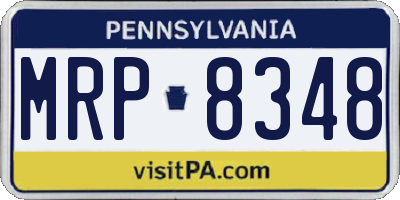PA license plate MRP8348
