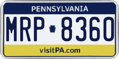 PA license plate MRP8360