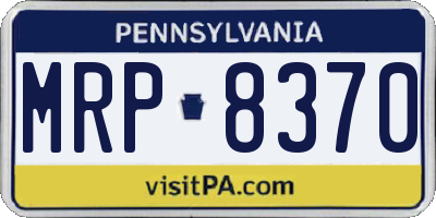 PA license plate MRP8370