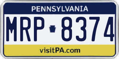 PA license plate MRP8374