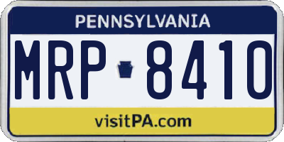 PA license plate MRP8410