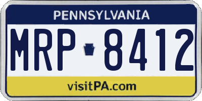 PA license plate MRP8412