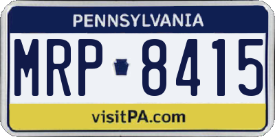 PA license plate MRP8415