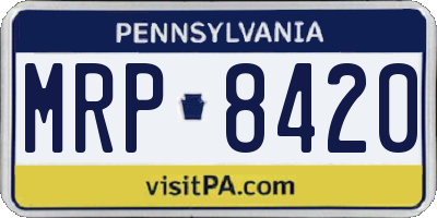 PA license plate MRP8420