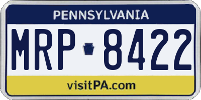 PA license plate MRP8422