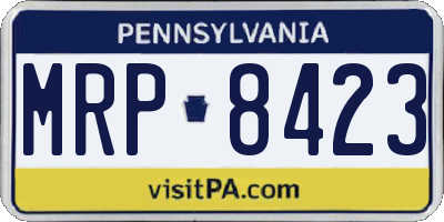 PA license plate MRP8423