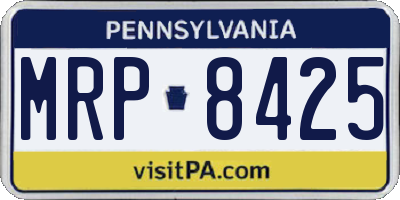 PA license plate MRP8425