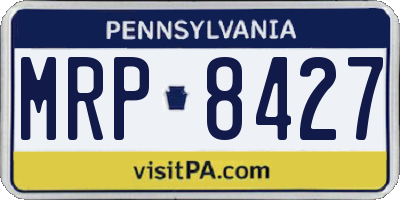 PA license plate MRP8427