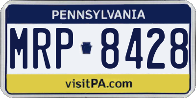 PA license plate MRP8428