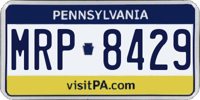PA license plate MRP8429