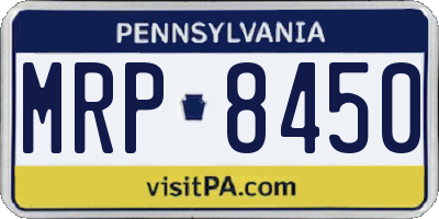 PA license plate MRP8450