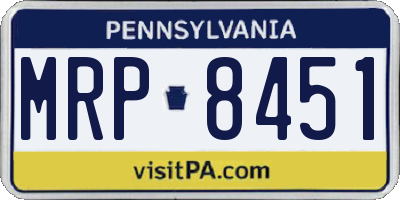 PA license plate MRP8451