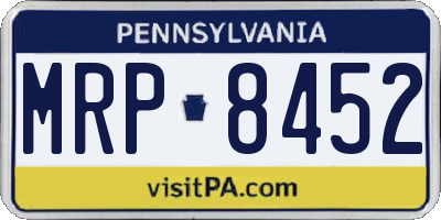 PA license plate MRP8452