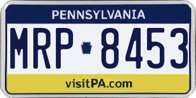 PA license plate MRP8453