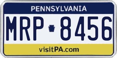 PA license plate MRP8456