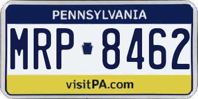 PA license plate MRP8462