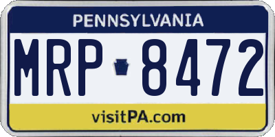 PA license plate MRP8472