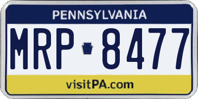 PA license plate MRP8477