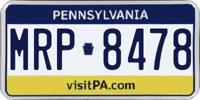 PA license plate MRP8478