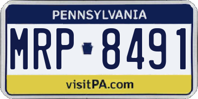 PA license plate MRP8491