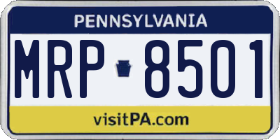 PA license plate MRP8501