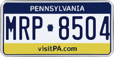 PA license plate MRP8504