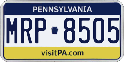 PA license plate MRP8505
