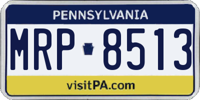 PA license plate MRP8513