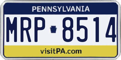 PA license plate MRP8514