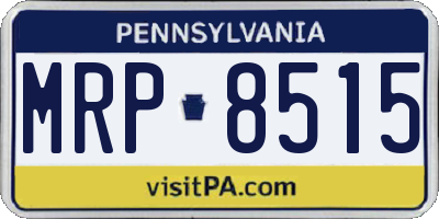 PA license plate MRP8515