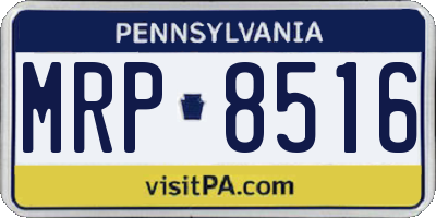 PA license plate MRP8516
