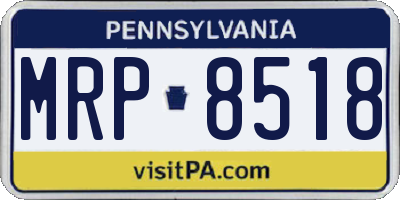 PA license plate MRP8518