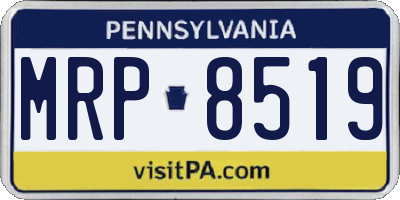 PA license plate MRP8519