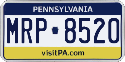PA license plate MRP8520