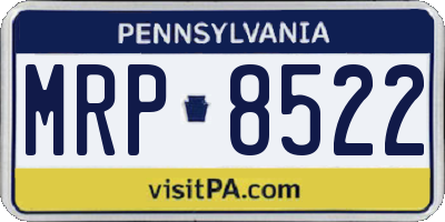 PA license plate MRP8522