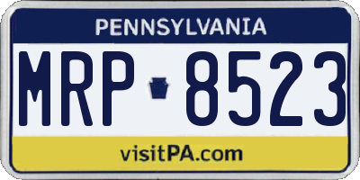 PA license plate MRP8523