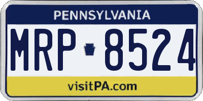 PA license plate MRP8524