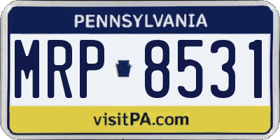 PA license plate MRP8531