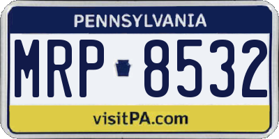 PA license plate MRP8532