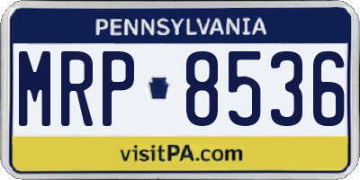 PA license plate MRP8536
