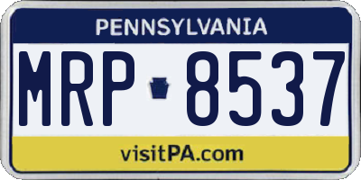 PA license plate MRP8537