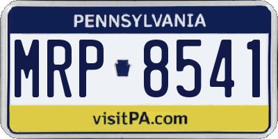 PA license plate MRP8541