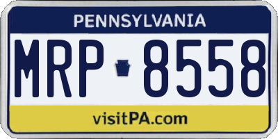 PA license plate MRP8558