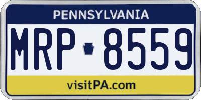 PA license plate MRP8559