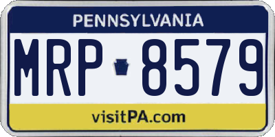 PA license plate MRP8579