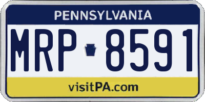 PA license plate MRP8591