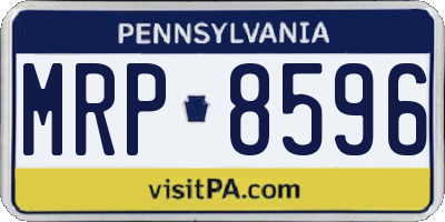 PA license plate MRP8596